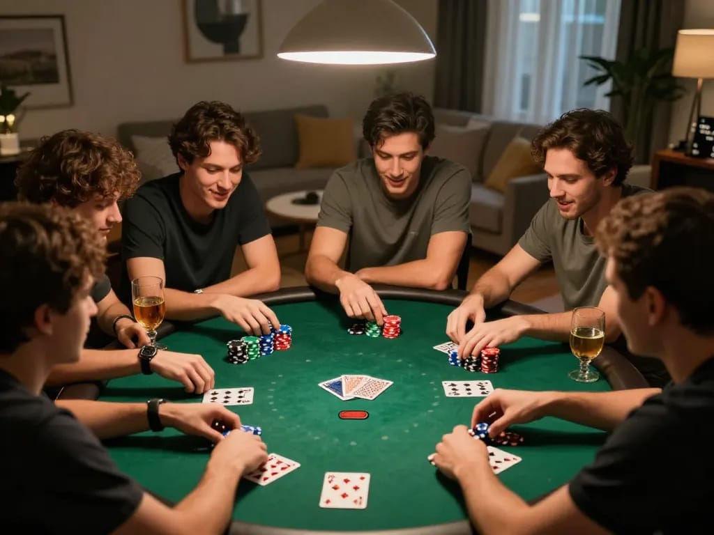 KUBET poker night with friends enjoying gameplay and laughter around the table