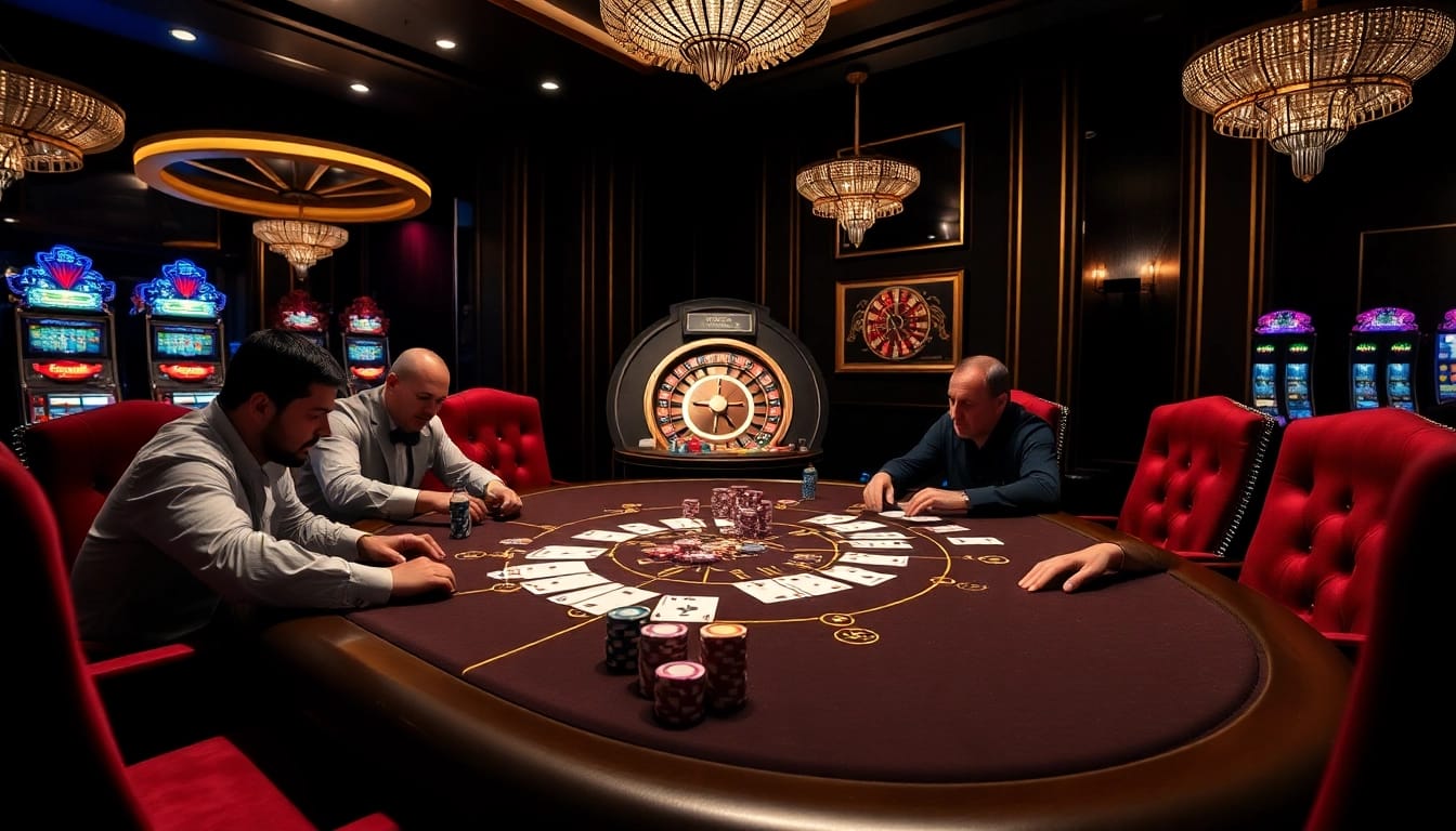 High-stakes gambling at ALo789 with poker chips, cards, and vibrant casino atmosphere.