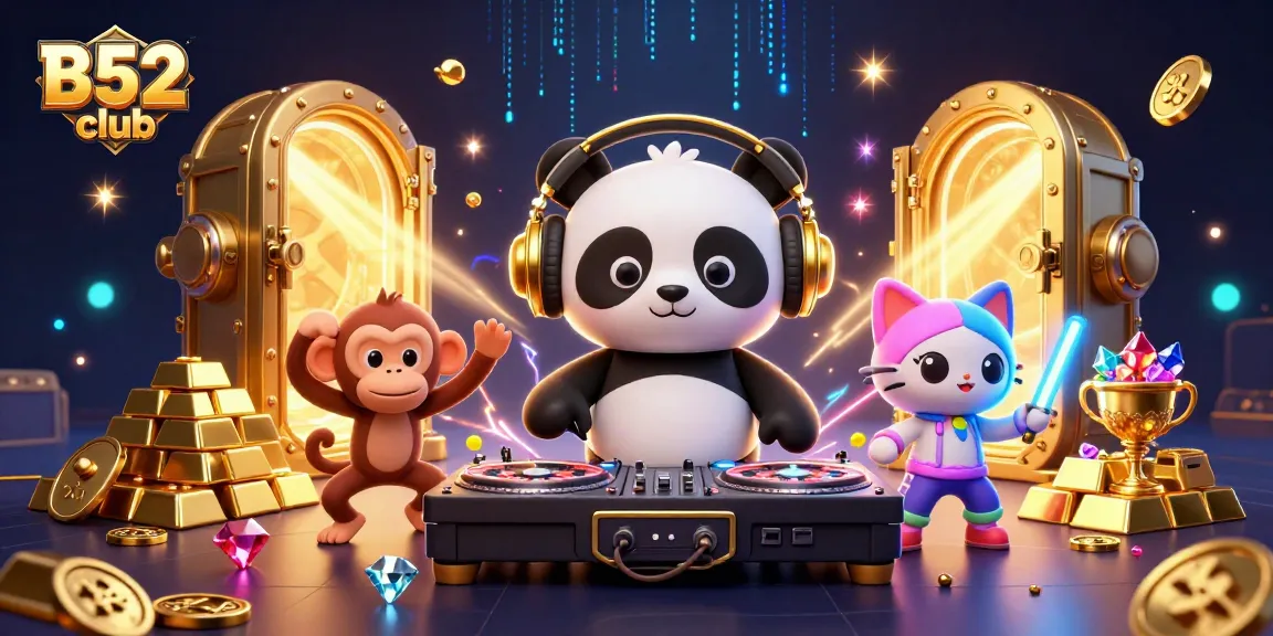 Experience the excitement of B52 club online gaming with this vibrant 3D illustration featuring unique casino elements.
