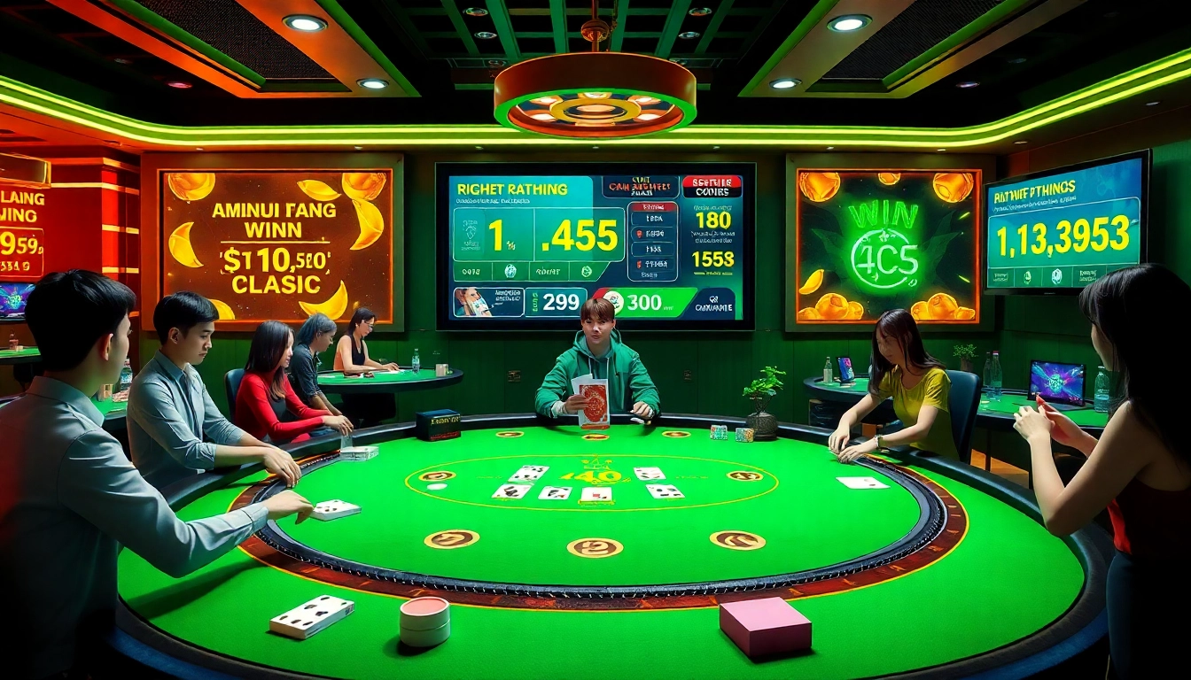 Interactive gaming at gamebaidoithuong.com.vc with vibrant card game action.