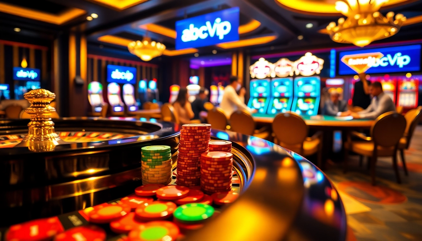 Experience the excitement of abcvip with players at a luxury casino table engaging in high-stakes gambling.