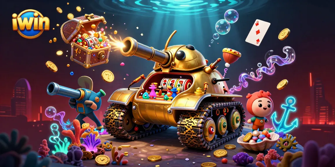 Experience the thrill of iwin's golden beetle tank casino adventure filled with slot reels and treasures.