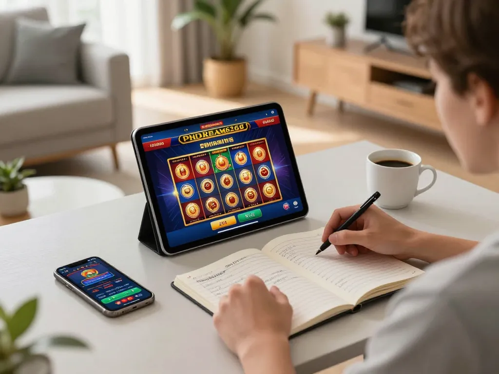 PHDREAM6268 user immersing in online gambling while viewing exciting games on tablet during strategy session.