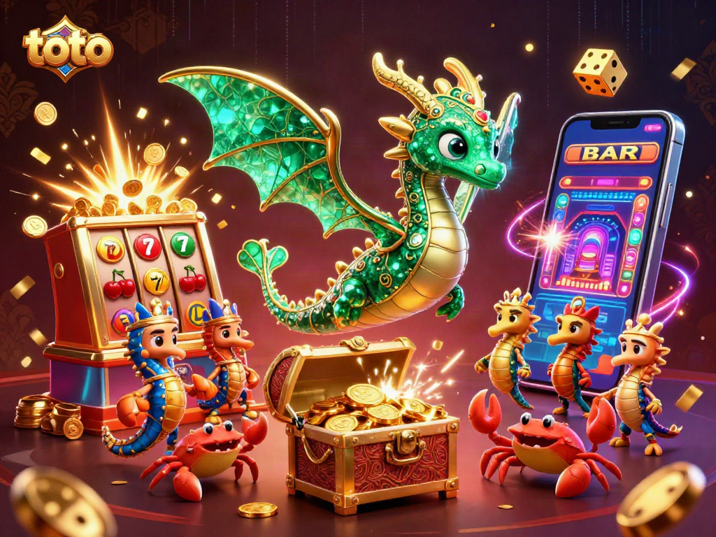 Spin the reels on the toto slots with elegant sea dragons and a jackpot explosion