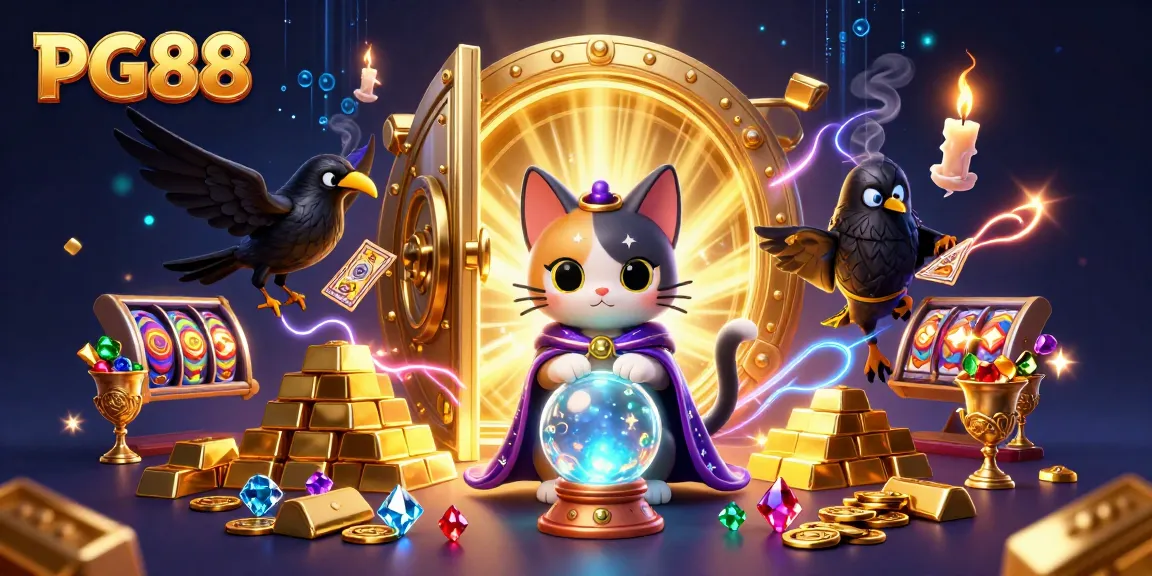 Engage with PG88’s thrilling casino atmosphere featuring vibrant characters and slot game elements.