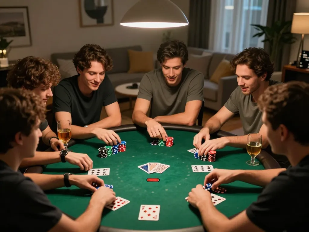 KUBET poker night with friends enjoying gameplay and laughter around the table