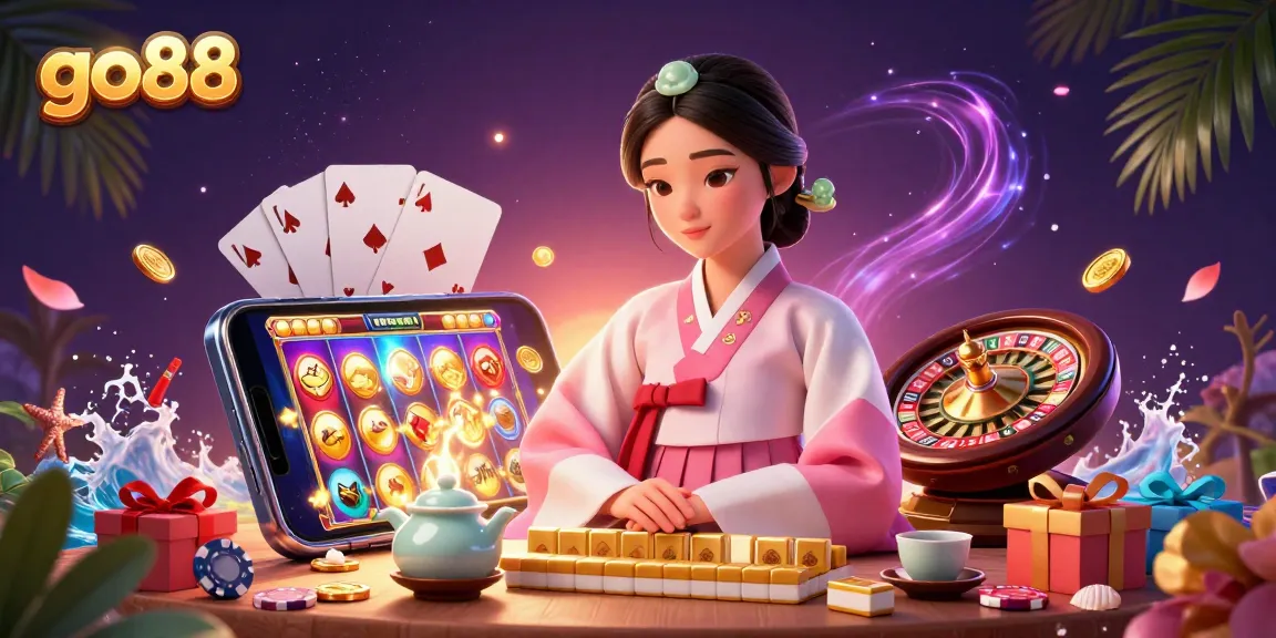 Experience gaming excitement with go88's vibrant 3D illustration featuring stunning casino elements.