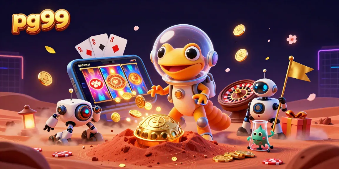 pg99 engages players with a colorful and vibrant casino scene filled with interactive gaming elements.