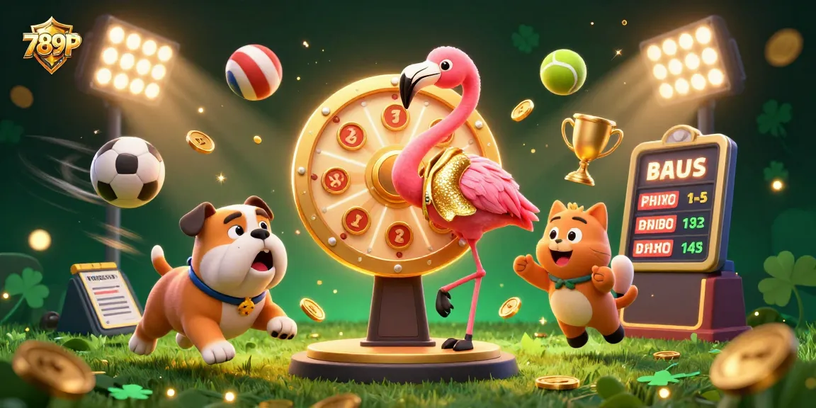 Join the excitement at 789P with a thrilling game show featuring sports betting elements and vibrant characters.