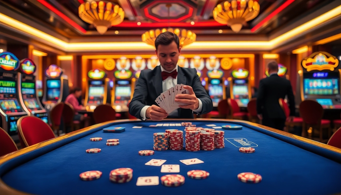 Players enjoying an exciting gambling experience at the 8XX poker table with vibrant chips.