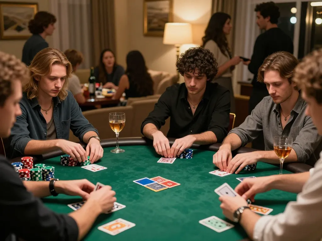 Players enjoy a thrilling game of poker at home while engaging with 58win betting features and strategy.