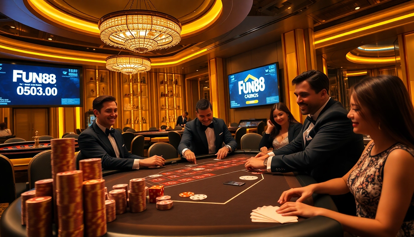 Engaging in exciting poker games at FUN88 แท้ casino with high-stakes action and professional dealers.