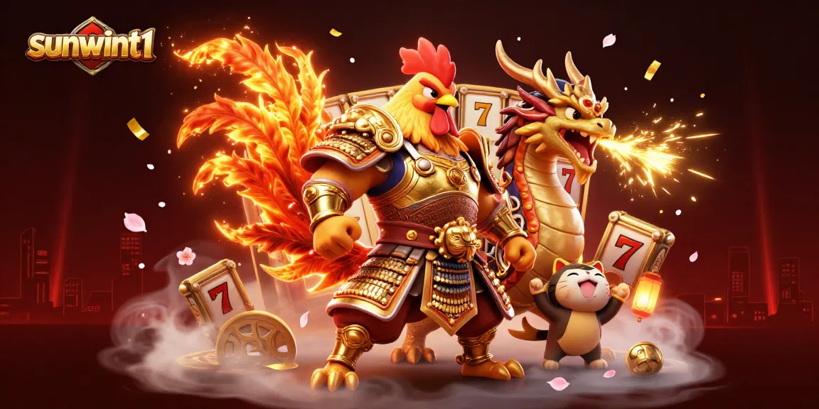 Spin with sunwint1 in a vibrant 3D casino world filled with lucky symbols and adventure.