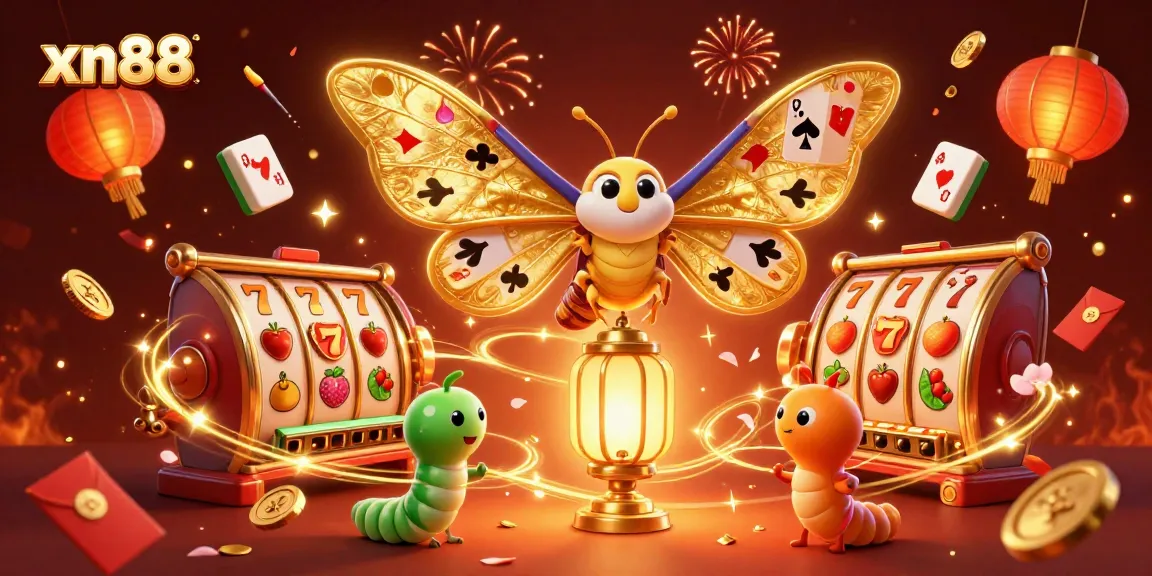 Experience the excitement of xn88 with vibrant casino elements and dynamic visuals in this 3D illustration.