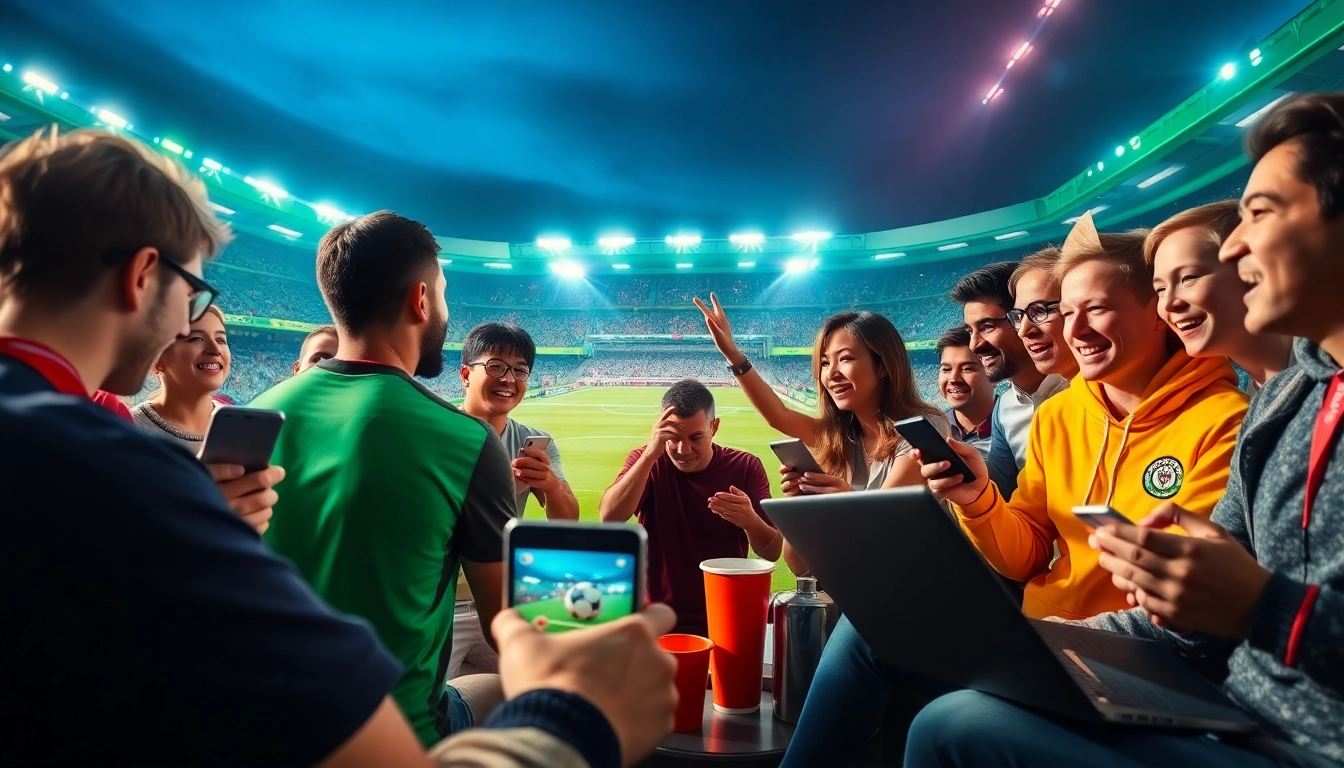 Socolive stream experience with fans cheering during a live football match.