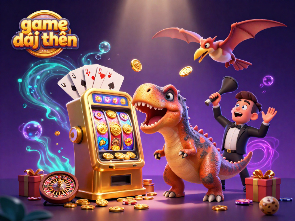 Experience game đổi thưởng excitement with a pachycephalosaurus, jackpot coins, and vibrant casino action.