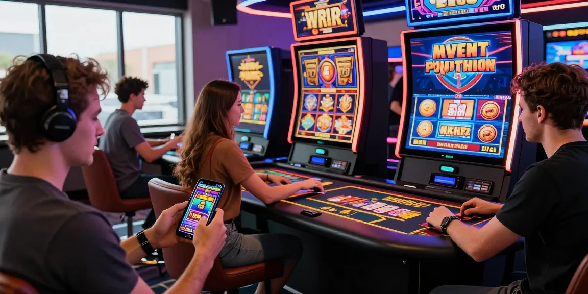Players enjoying the best new online casinos, engaging with mobile slots and live dealer games in a vibrant atmosphere.
