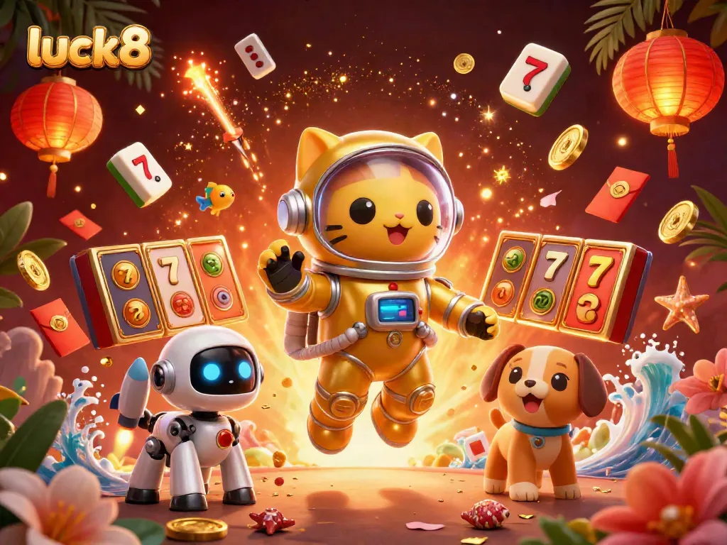 Experience thrilling gameplay with luck8 featuring colorful 3D characters and vibrant casino elements.