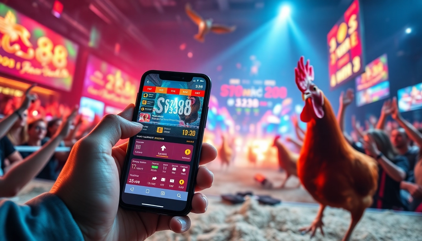 Live cockfighting on sv368win.live showcasing exciting matches and betting action.
