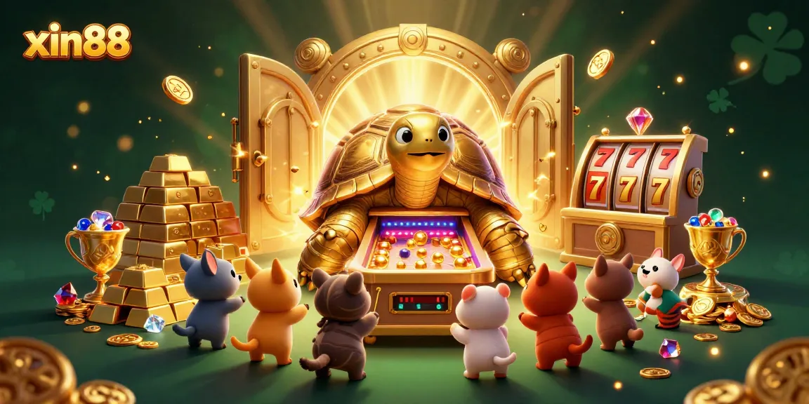 Spin the reels for big wins at xin88, featuring a colossal tortoise pinball and treasure galore.