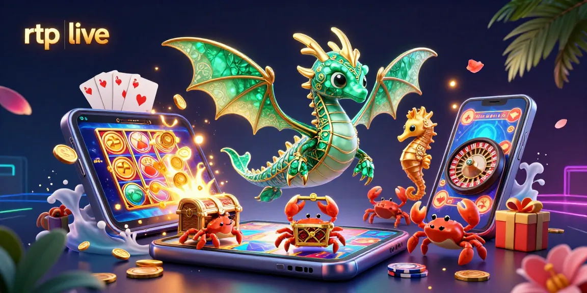 Experience RTP live with a vibrant scene featuring a treasure chest and 3D sea dragon in a casino-themed adventure.