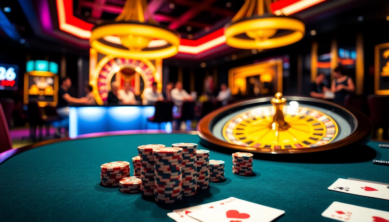 Experience thrilling gameplay at QQ88 Today with vibrant casino visuals of poker and roulette.