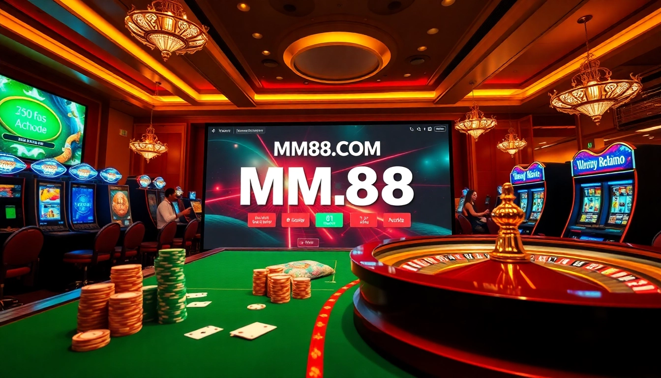 Players enjoying the gaming experience at MM88.COM with vibrant casino elements.