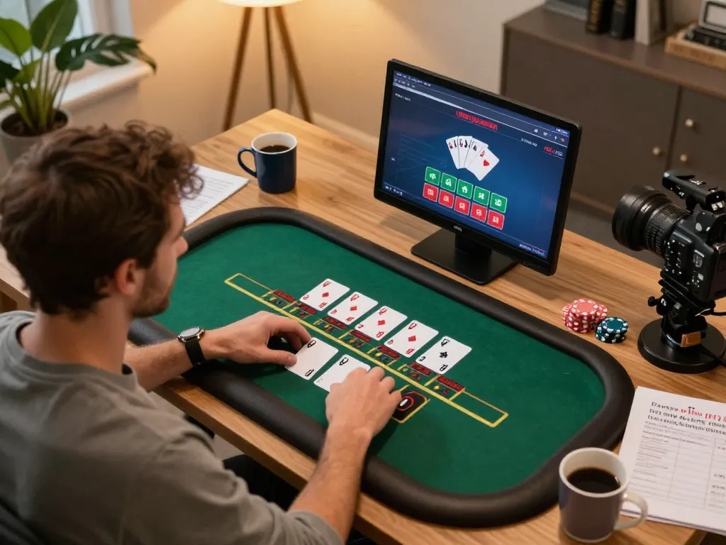 Engaging gameplay at vin88 online casino where a player strategizes on live dealer blackjack.