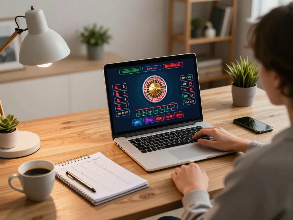 Enjoying a live dealer game on a laptop with strategic notes about pucuk138.