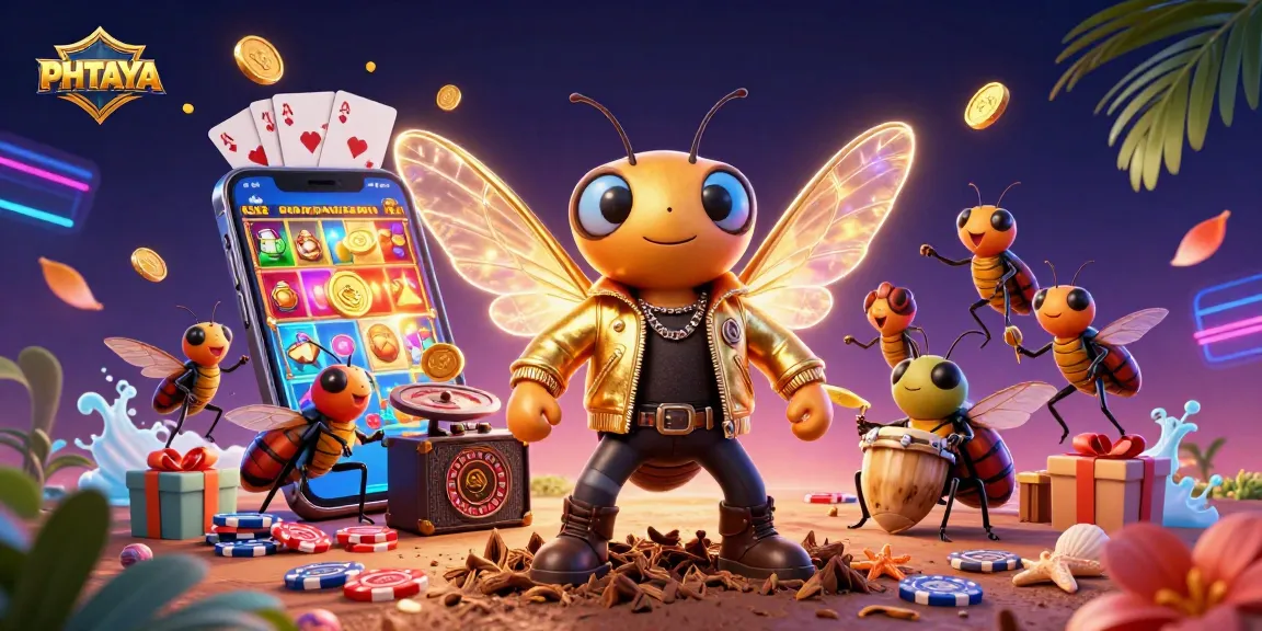 PHTAYA showcases a vibrant 3D casino scene blending a rock star with exciting gambling elements.