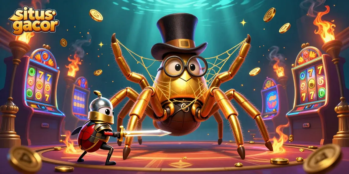 Experience situs slot gacor with dynamic slot reels and golden elements in a captivating 3D scene.