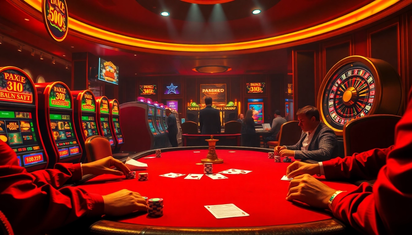Engaging poker players around a vibrant table with elements from https://vb88org.com/ for an exciting casino experience.