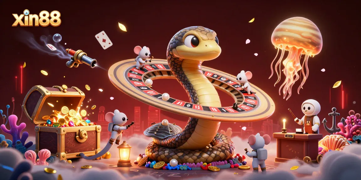 Bet on xin88 with thrilling 3D casino characters in a vibrant cosmic scene full of excitement.