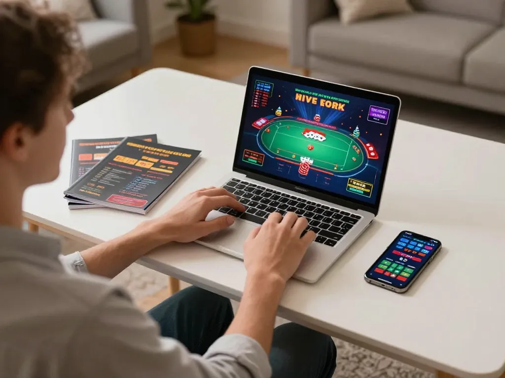 Engaged player enjoying poker gameplay on 88VV's user-friendly interface.