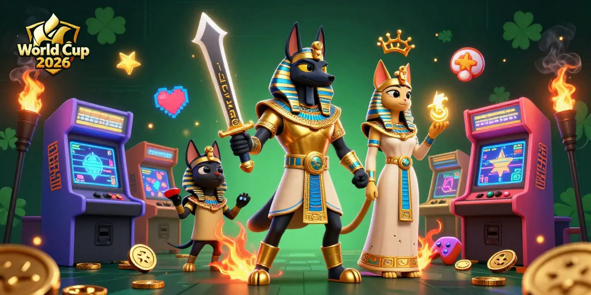 Experience the excitement of World Cup 2026 in this immersive casino-themed illustration filled with vibrant, gaming elements.